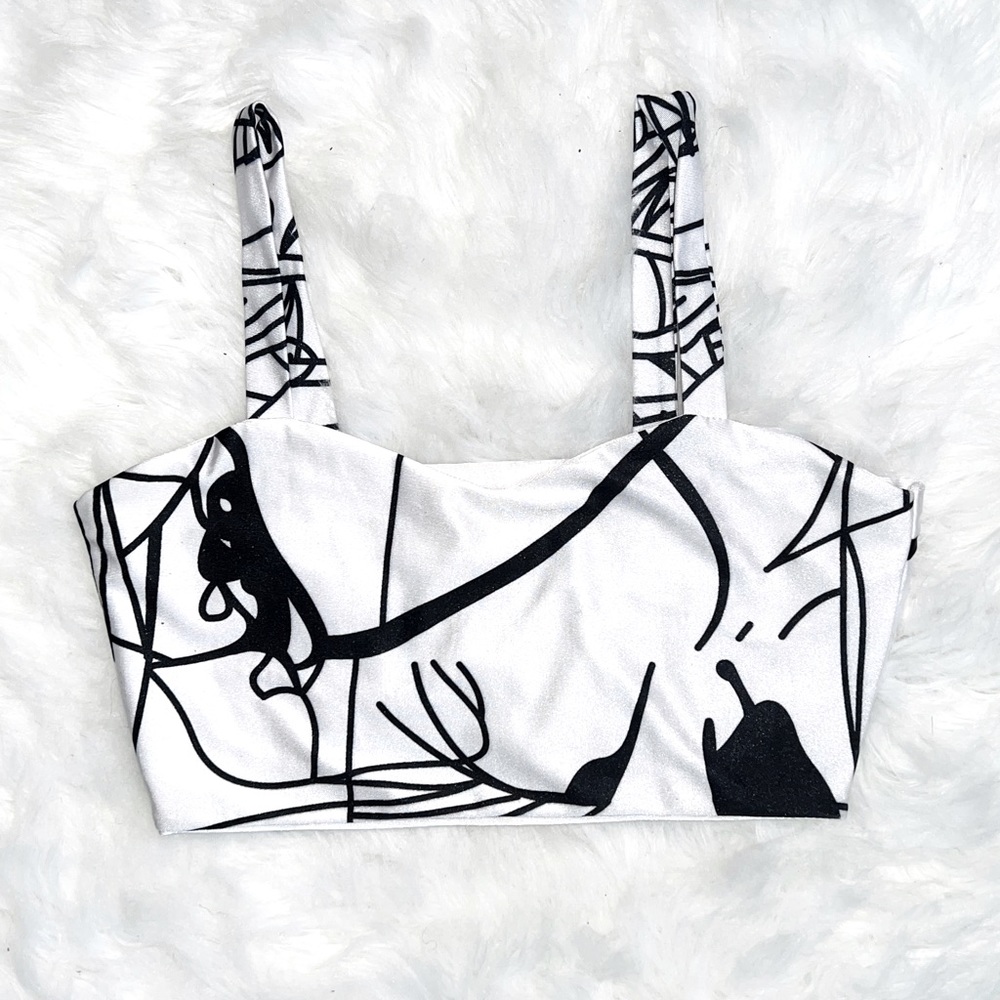 Abstract Print Crop Top